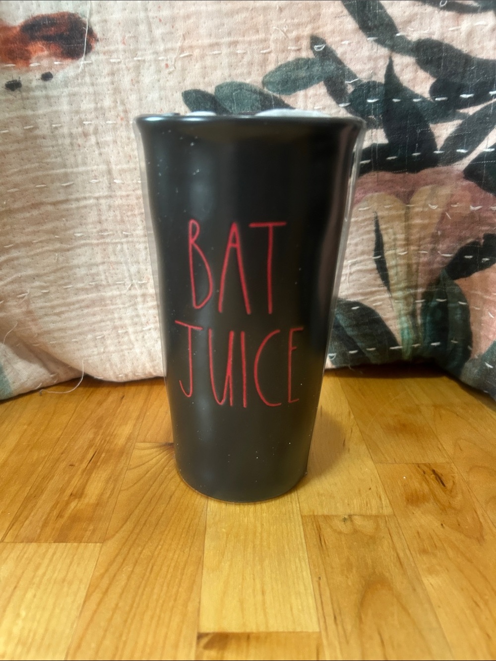 Rae Dunn Halloween Bat juice travel mug